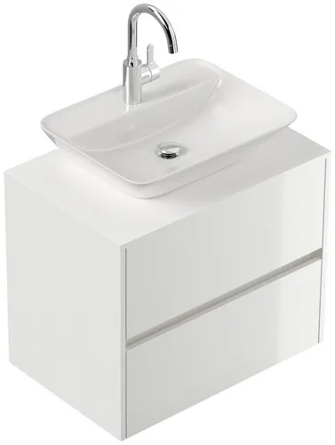 Magnolia Home Aufsatzwaschbecken Taifun 70cm - Waschbecken mit modernem Hochglanz-Finish, langlebige Materialien und 2 praktische Schubladen für optimalen Stauraum im Bad.