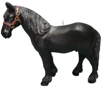 Design Pferd Figur - stilvolle Garten Skulptur für jede Dekoration - Kunstvolle Pferd Skulptur aus robustem Kunststoff, ideal für den Innen- und Außenbereich. Höhe: 50 cm, Farbe: Schwarz, bringt Eleganz und Charme in jeden Garten.