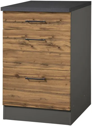 KOCHSTATION Unterschrank KS-Trier Breite 50 cm, mit 2 Auszügen und 1 Schublade