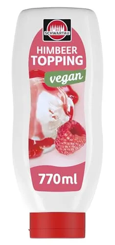 Schwartau | Himbeersauce | Vegan | 770ml | Dessertsoße & Topping für Eis, Crêpes & Mehr | Ohne Zusatzstoffe | Pflanzlich