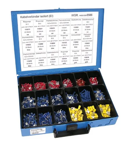 Dresselhaus Werkstatt-Set 360-teilig - Sortiment Kabelverbinder isoliert - Sonstige Elektroinstallationsartikel mit 360 isolierten Kabelverbindern für sichere und zuverlässige Verbindungen in Ihrer Werkstatt.
