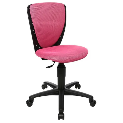 Topstar Kinderdrehstuhl High S'cool® – Rosa, Gestell Schwarz - Bürostuhl für Kinder, belastbar bis 60 kg, ergonomisch und höhenverstellbar für optimalen Sitzkomfort.
