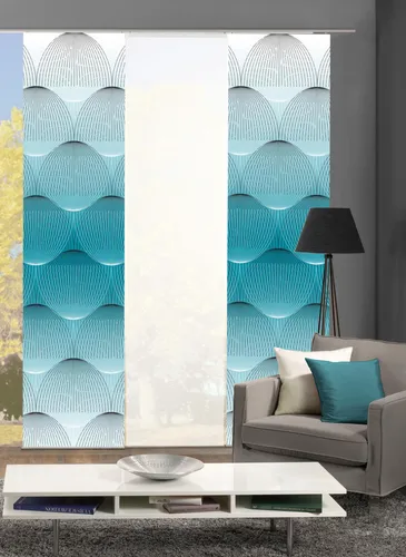 Schmidt Gard Schiebegardine BENARI, 245 x 60 cm, 3er Set in petrol von Home Wohnideen