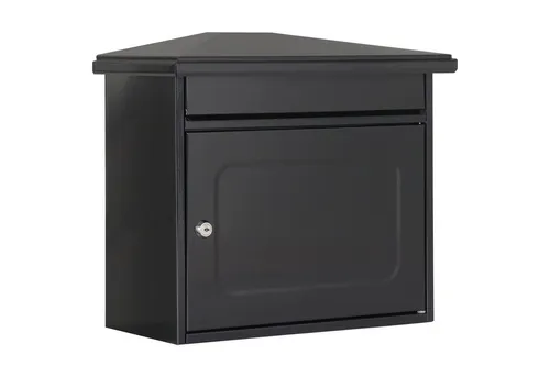 Profirst Mail PM 320 Wandbriefkasten - Wandbriefkasten in schwarzgrau, mit Schutzklappe für optimalen Wetterschutz, ideal für den sicheren Empfang Ihrer Post.