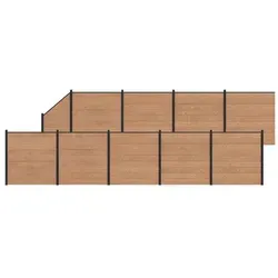 vidaXL Zaunelement 10 pcs WPC und Aluminium Braun - Praktisches Zaunpaneel-Set für Garten und Sichtschutz. Robuste Konstruktion aus WPC und Aluminium, einfach zu montieren und wetterbeständig. Gestalte deinen Außenbereich individuell und stilvoll!