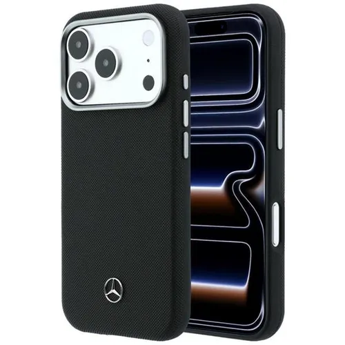 Mercedes Case Leder Semi Wrap Holzoptik MagSafe für iPhone 17 Pro Max schwarz