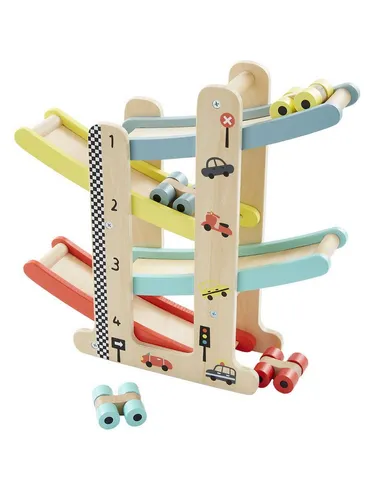 vertbaudet Lernspielzeug Kugelbahn mit Autos, Holz FSC®