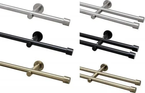 Garduna Gardinenstange Ø 16mm 1-Lauf Schwarz Metall, 200cm - Einzelfensterstangen aus robustem Metall, komplett mit Trägern und Befestigungsmaterial. Ideal für stilvolle Fensterdekoration und einfach kürzbar für individuelle Anpassungen.