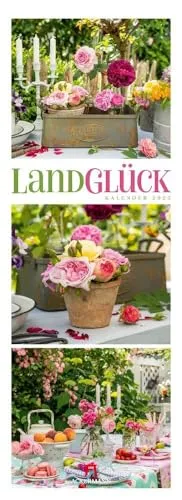 LandGlück Kalender 2025, Triplet-Wandkalender im Hochformat (24x66 cm) - Natur- und Gartenkalender - Landleben - Landliebe