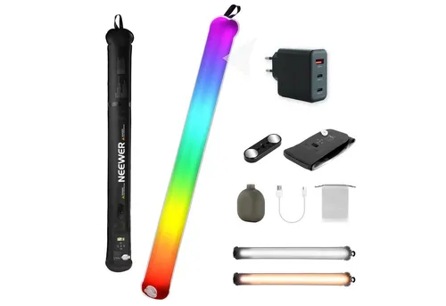 Neewer Videoleuchte Neewer Stablicht GC30C aufblasbare LED-Stableuchte mit Netzteil, Vorteils-Set mit Netzteil