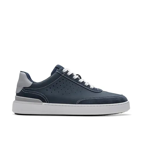 Clarks Herren Courtlite Run Sneaker, Marineblau, 41.5 EU - Herren-Sneaker mit flacher Absatzform, ideal für den Alltag, leicht und bequem für optimalen Tragekomfort.