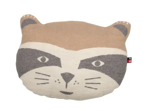 David Fussenegger Kissen gefüllt 'Waschbär' 37 x 30 cm - Grau - Kissen in Waschbär-Form aus Baumwollmischung, ideal für Kinderzimmer und gemütliche Atmosphäre.
