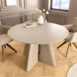 riess-ambiente Runder Esstisch ORGANIKO 120cm cement greige MDF für 4 Personen - Moderner runder Esstisch mit Ø 120 cm in edlem Cement-Greige. Pflegeleichte Oberfläche, ideal für bis zu 4 Personen. Perfekt für gesellige Abende und entspannte Mahlzeiten.