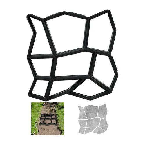 Pflasterform Gehwegschablone 4 Stück - Beton Trittsteinschablone - Pflastersteinformen zur einfachen Gestaltung von Gehwegen, langlebig aus Kunststoff, ideal für kreative Gartenprojekte und DIY-Anwendungen.