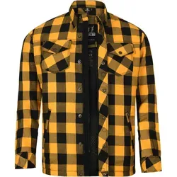 Bores Motorradjacke Lumberjack Hemd 2XL - Motorradjacke für Herren, aus atmungsaktivem und winddichtem BORTEXX®-Material, ideal für sportliche Biker mit lässigem Stil in schwarz/gelb.
