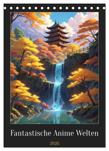 Sebastian Lüdke | Fantastische Anime Welten (Tischkalender 2026 DIN A5 hoch),...