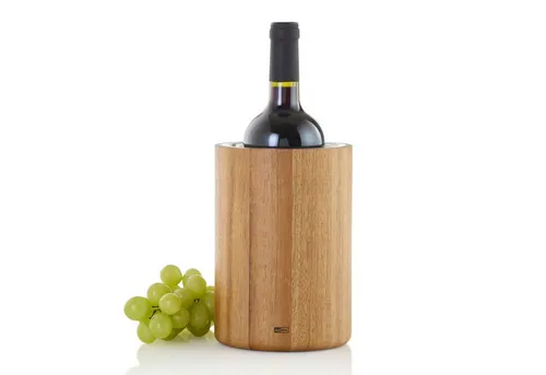 AdHoc Flaschenkühler Vine - für Wein, Sekt und Champagner, natürliche Isolierung aus Holz für langanhaltende Kühlung und Genuss