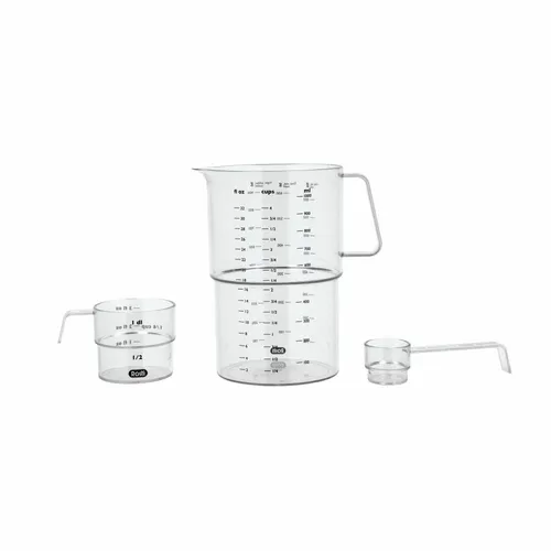 Rosti Mess-Set Mensura 3-tlg. - Messbecher und Messlöffel - Messbecher & -löffel aus robustem SAN-Kunststoff, ideal für präzises Abmessen in der Küche, spülmaschinenfest und langlebig.