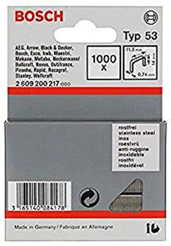 Bosch Accessories Bosch Professional Zubehör 2609200217 Feindrahtklammer Typ 53 11,4 x 0,74 x 14 mm