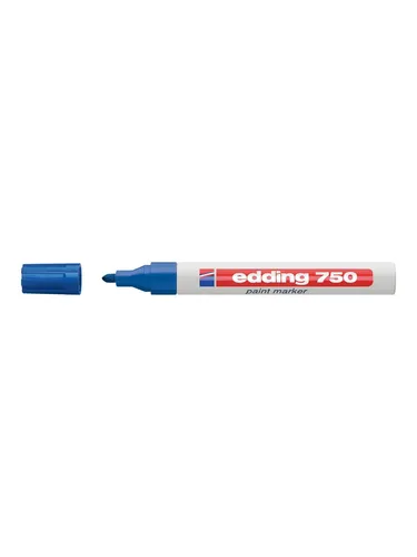 edding 750 Lackmarker - Blau - 10 Stifte - Permanent-Marker für präzise Markierungen auf Metall, Glas und Kunststoff; hitzebeständig bis 400 °C und wischfest für langlebige Ergebnisse.