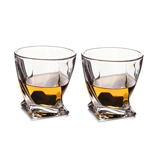 Whiskygläser Twisted - 2er Set - Elegante, transparente Gläser für stilvolles Genießen von Whisky, ideal für besondere Anlässe oder als Geschenk.