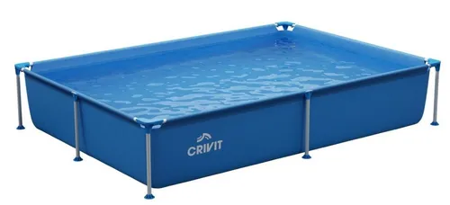 CRIVIT Pool Metal Frame 228 x 159 x 42 cm - Robuster Gartenpool mit Metallrahmen für bis zu 1150 Liter Wasser. Ideal für erfrischenden Badespaß im eigenen Garten.