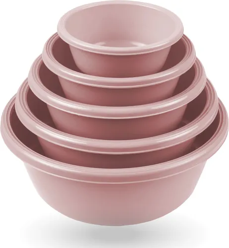 Rührschüssel im ( 2 x 5er ) Set, Teigschüsseln, 10er-pack Kunststoff Mixing Bowl Set ( 0,7L - 6L ), Stapelbare Salatschüssel Servierschalen für Küche