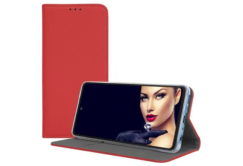 mtb more energy Smartphone-Hülle Smart Magnet für Realme C21Y, Realme C25Y, Rot, Bookstyle Klapphülle Cover Wallet Case aus Kunstleder