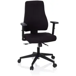 hjh OFFICE Profi Bürostuhl MATHES - Höhenverstellbar mit Armlehnen - Bürostuhl MATHES aus strapazierfähigem Stoff mit üppiger Polsterung. Ideal für langes Sitzen im Büro, bietet höchsten Komfort und flexible Einstellmöglichkeiten.