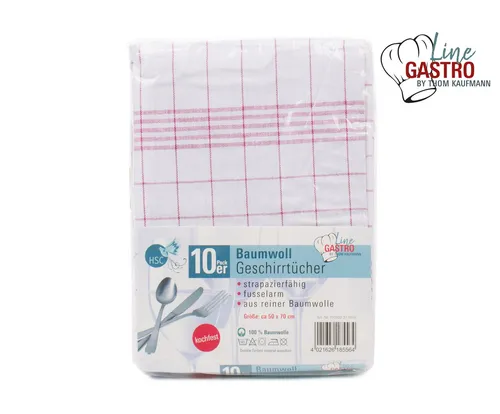 HSC Home-Style-Creation GmbH Geschirrtuch aus 100% Baumwolle, (Spar-Set, 10-tlg., bestehend aus 10 Geschirrtücher in 50 x 70 cm), saugstark und langlebig, mit Aufhängeschlaufe
