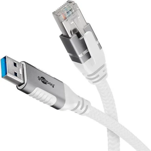 Goobay Ethernet-Kabel USB-A 3.0 auf RJ45, 10 m - Hochwertiges 10 m langes Ethernet-Kabel für stabile Netzwerkverbindungen. Ideal für Router, Modem oder Netzwerk-S, sorgt für hohe Übertragungsgeschwindigkeiten.