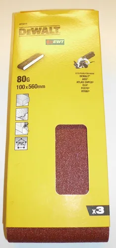 Produktbild Schleifbänder DT3315 DeWALT K 80 für Bandschleifer DW650 100x560mm DT 3315