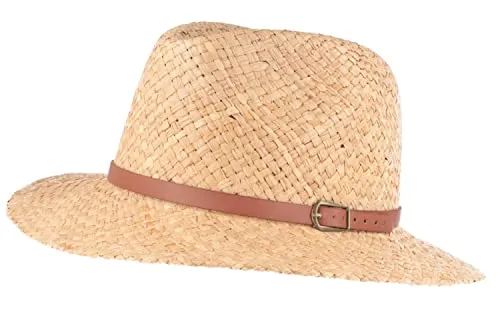 Leichter Raffia-Strohhut für Damen - Sonnenhut aus 100% Raffia-Stroh, Made in Italy, mit flexibel einstellbarem Zugband für optimalen Tragekomfort. Ideal für sonnige Tage!
