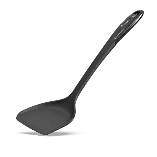 Hoffmann Premium Silikon Pfannenschaufel mit Edelstahlkern, 35 cm Länge, spülmaschinenfest, Kratzfest, Ergonomischer Griff, Lebensmittelecht,Küchenhelfer,Pfannenwender