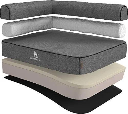 Knuffelwuff Eck Hundebett Marlie XXXL in grau von Knuffelwuff