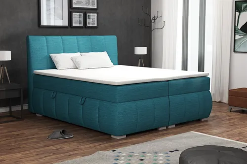 Boxspringbett VINCENZA 200x200cm mit Bettkasten in grün von Fun Möbel
