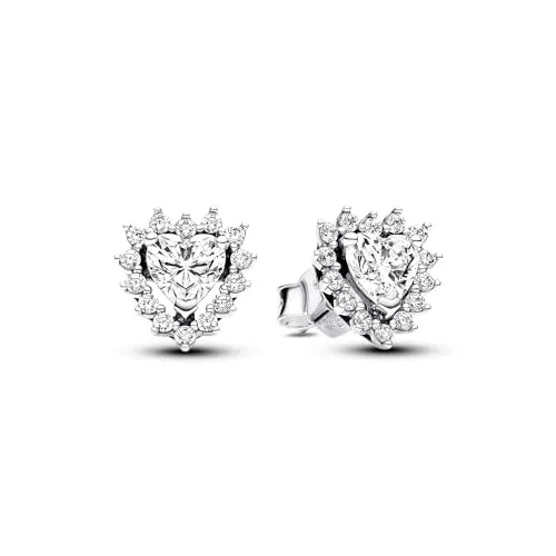 Pandora Silber-Ohrstecker mit Edelsteinen - Ohrringe aus 925er Sterlingsilber mit funkelnden Zirkonia-Steinen, ideal für einen eleganten Look und besondere Anlässe.