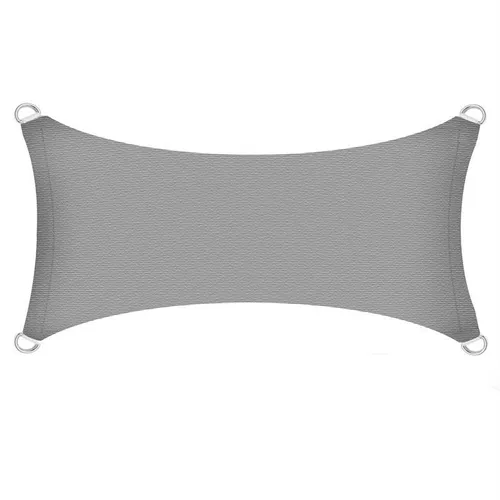 Sonnensegel HDPE 4x6m Grau - Hochwertiges Sonnenschutzsegel aus reißfestem HDPE, ideal für Garten, Terrasse oder Camping. UV-resistent und mit stabilen Edelstahlringen für einfache Montage.
