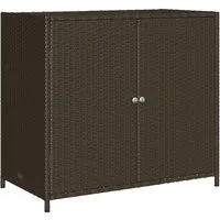 vidaXL Gartenschrank mit viel Stauraum - Gartenhausschränke aus langlebigem Poly Rattan, ideal zur Aufbewahrung von Gartenwerkzeugen und Kissen, wetterfest und pflegeleicht.