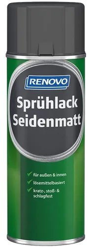 400ml Renovo Sprühlack Seidenmatt Silbergrau RAL7001