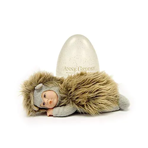 Anne Geddes Baby Igel im Glitzerei - Puppe in Braun, 23 cm groß, mit weichem, granulatgefülltem Körper – perfekt zum Kuscheln und Spielen für kleine Kinder.