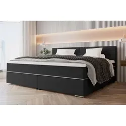 99rooms Phönix Familienbett Boxspringbett 240×200 cm Schwarz - Elegantes Boxspringbett mit modernem Design, ideal für Familiennächte. Die hochwertige Taschenfederkernmatratze und der Kaltschaumtopper sorgen für optimalen Schlafkomfort.