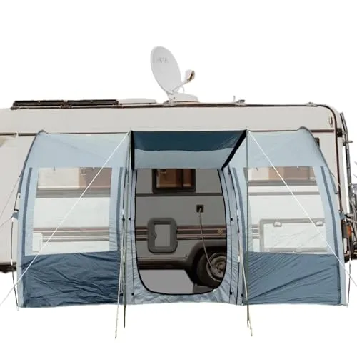 Vorzelt 390x260x245 für Wohnwagen Wohmobil Camping Fiberglas und Aluminium Gestänge Reisevorzelt Busvorzelt 5000mm Wasserfest