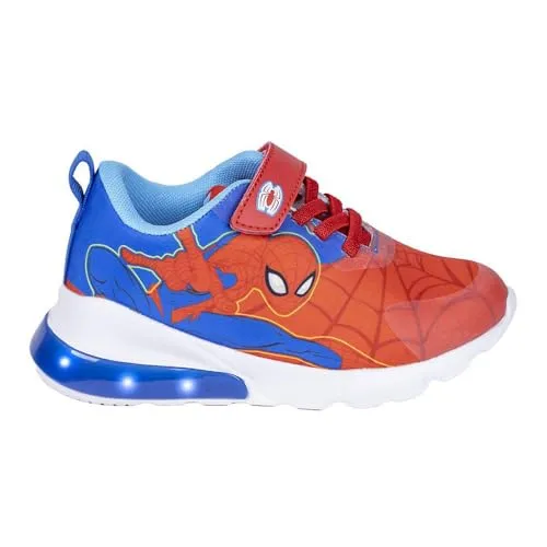 CERDÁ LIFE'S LITTLE MOMENTS Jungen Spiderman Sneaker mit LED, Blue and Red, 28 EU - Sneaker für Jungen, inspiriert von Spider-Man, mit blinkenden LED-Lichtern und gepolsterter Innenausstattung für maximalen Komfort und Abenteuerlust.