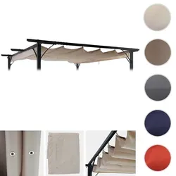 Ersatzdach für Pergola 3x3m HWC-C42 - Pavillon Ersatzdach aus 100% Polyester, witterungsfest und idealer variabler Schattenspender mit Wasserablaufösen – perfekt für Ihre Pergola C42.