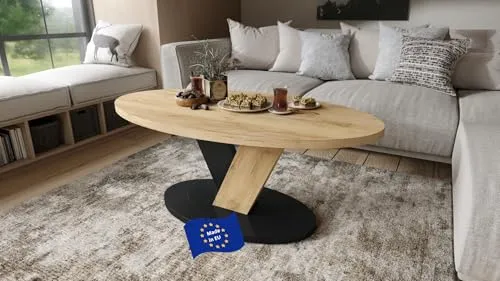 designimpex Couchtisch Lova oval – Moderner Wohnzimmertisch in schwarz von Design Impex