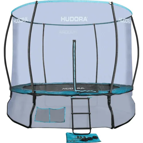 Hudora Fantastic Komplett-Trampolin 300V - 300 cm Spaß für die ganze Familie - Trampolin mit Sicherheitsnetz und robustem Rahmen, ideal für aktive Freizeitgestaltung im Garten.
