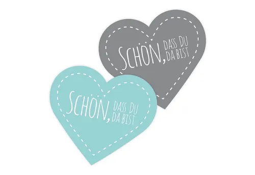 Frau WUNDERVoll Konfetti 100 Konfettiherzen Schön, dass... türkis grau