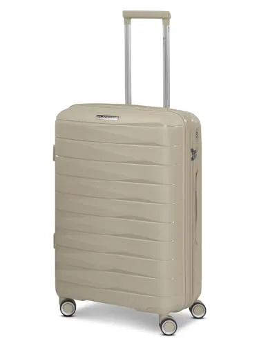 Franky London Hartgepäck Check-in Koffer | 4 Doppelrollen & Zahlenschloss - Koffer aus robustem Polypropylen, 42 x 24 x 65 cm, 59 Liter Volumen - ideal für Kurztrips bis 10 Tage, mit sicherem Zahlenschloss und leisen 360-Grad Rollen für müheloses Gleiten.