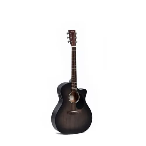 Ditson GC-10E-TBK - Translucent Black Satin - Akustische Gitarre mit Sitka-Fichten-Decke und Mahagoni-Korpus, ideal für warme Klänge und vielseitigen Einsatz.